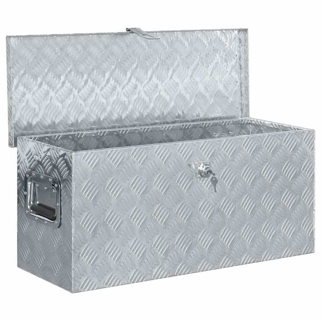 VidaXL Aluminium kist 80x30x35 cm zilverkleurig