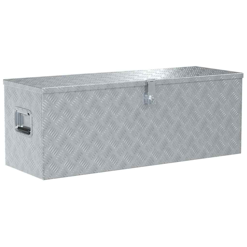 VidaXL Aluminium kist 110,5x38,5x40 cm zilverkleurig