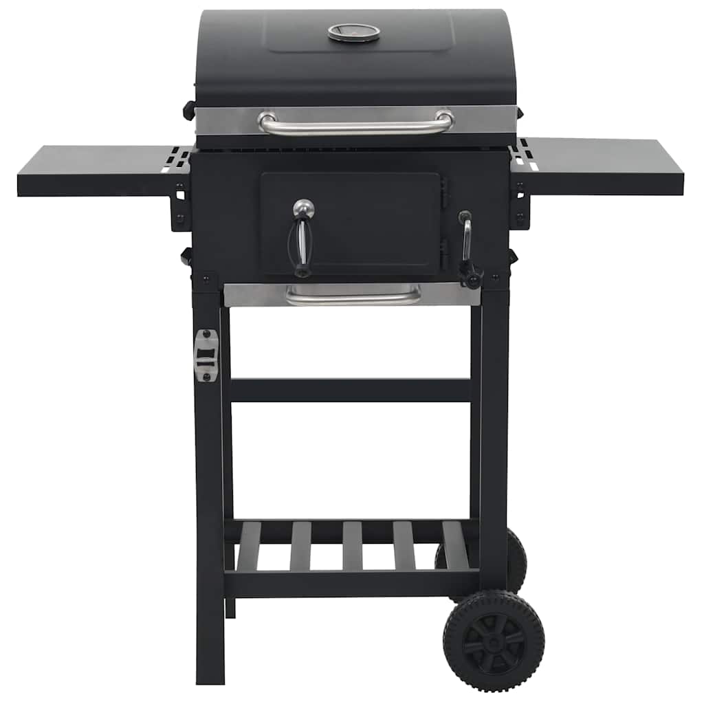 VidaXL Houtskoolbarbecue met onderplank zwart
