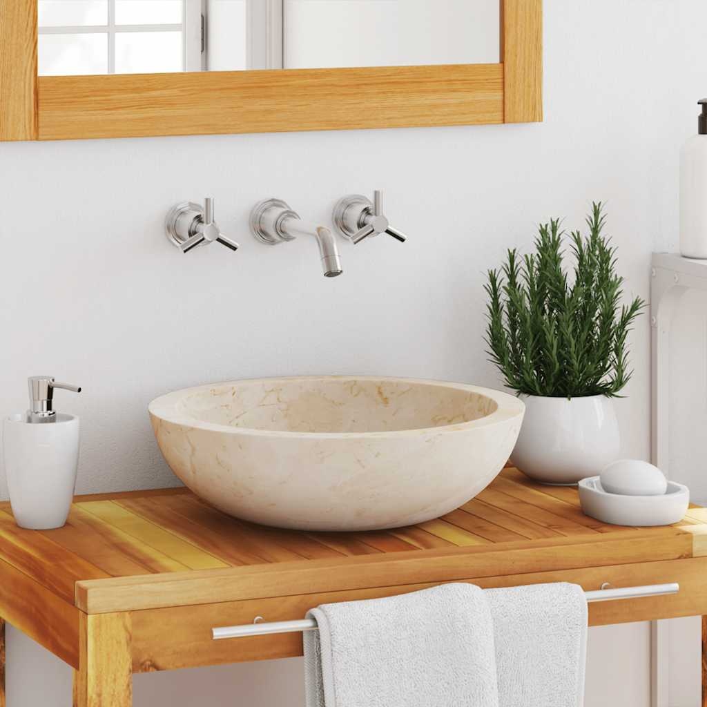 VidaXL Gootsteen 40x12 cm marmer crème