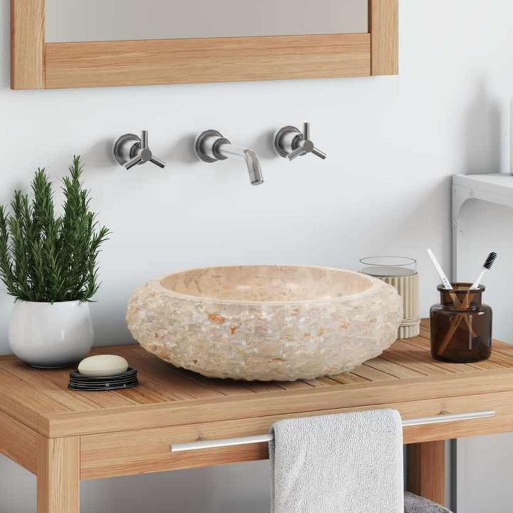 VidaXL Gootsteen 40x12 cm marmer crème