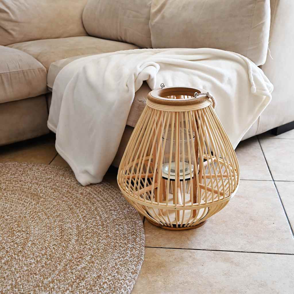 VidaXL Lantaarnhouder hangend wicker naturel