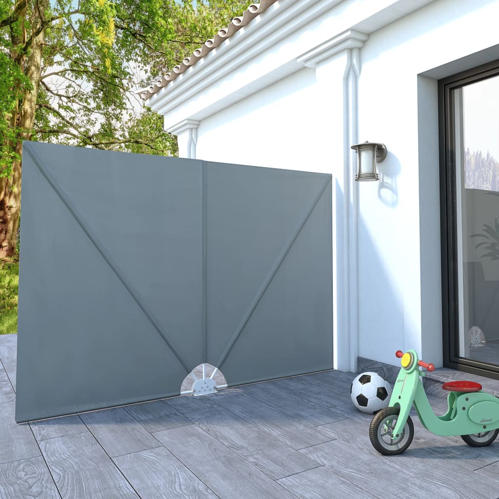 VidaXL Terrasscherm inklapbaar 240x160 cm grijs
