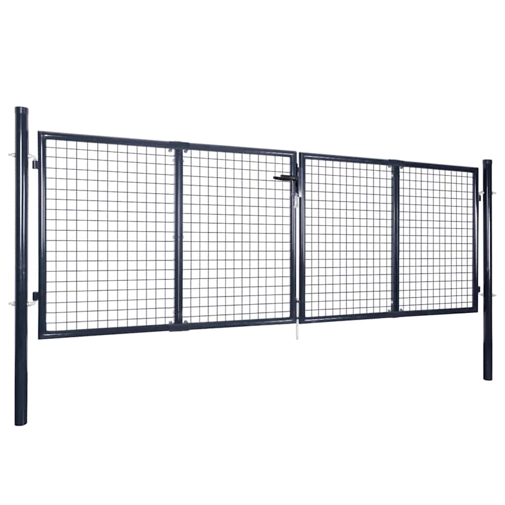 VidaXL Tuinhek van gaas gegalvaniseerd staal 300x75 cm grijs