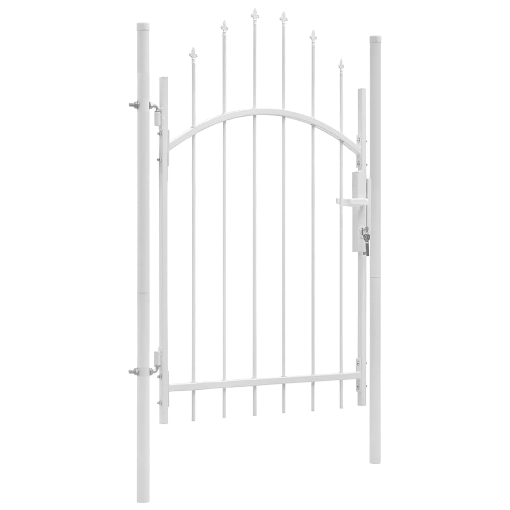 VidaXL Tuinpoort staal 1x2,25 m wit