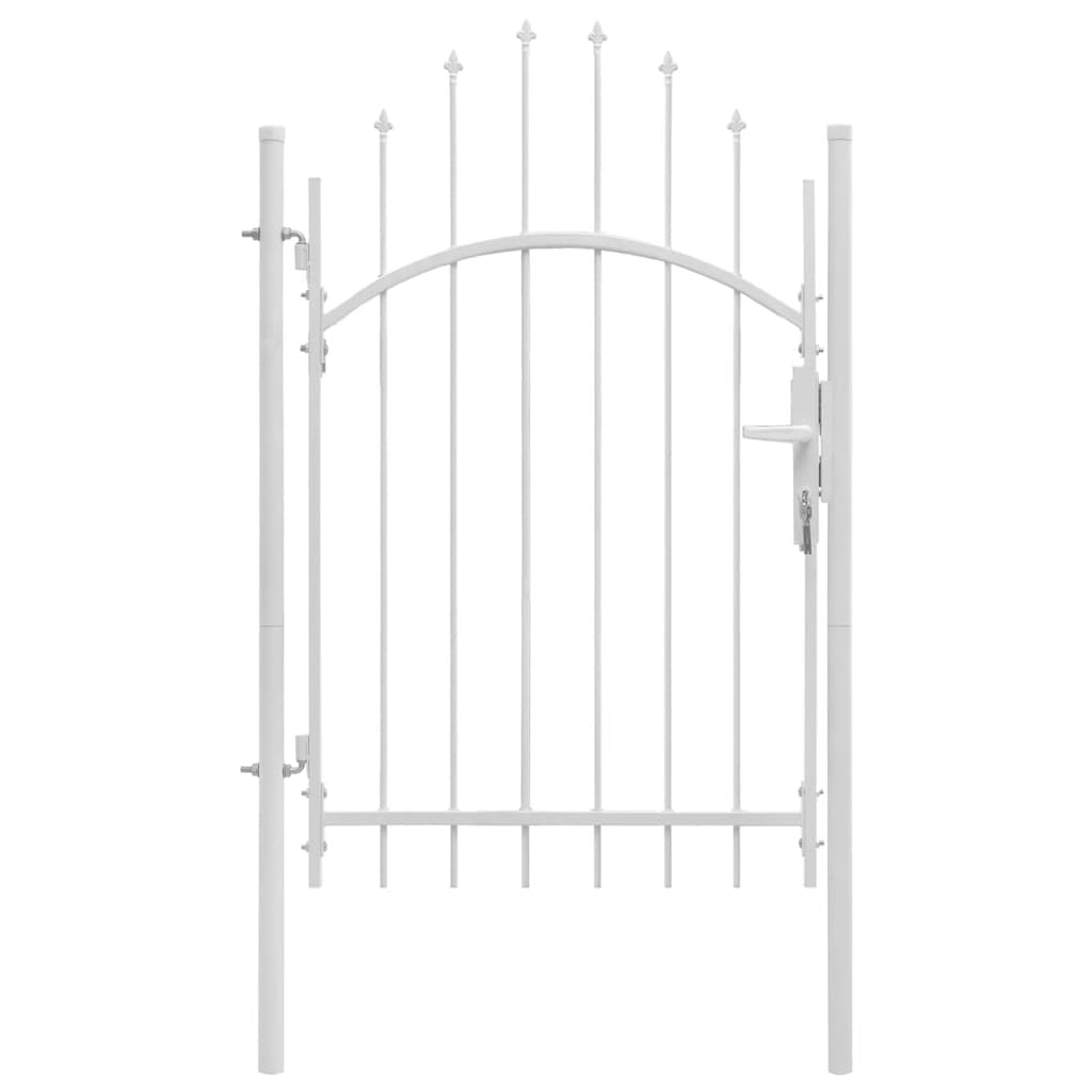 VidaXL Tuinpoort staal 1x2,25 m wit