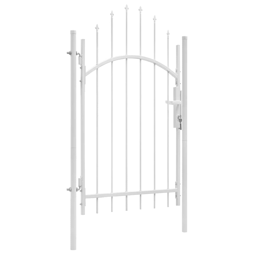 VidaXL Tuinpoort staal 1x2,45 m wit