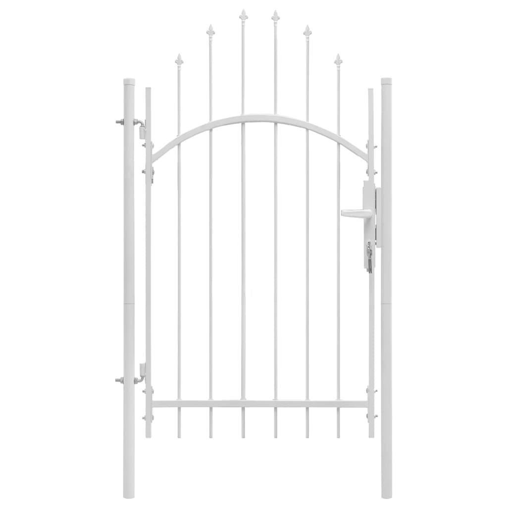 VidaXL Tuinpoort staal 1x2,45 m wit