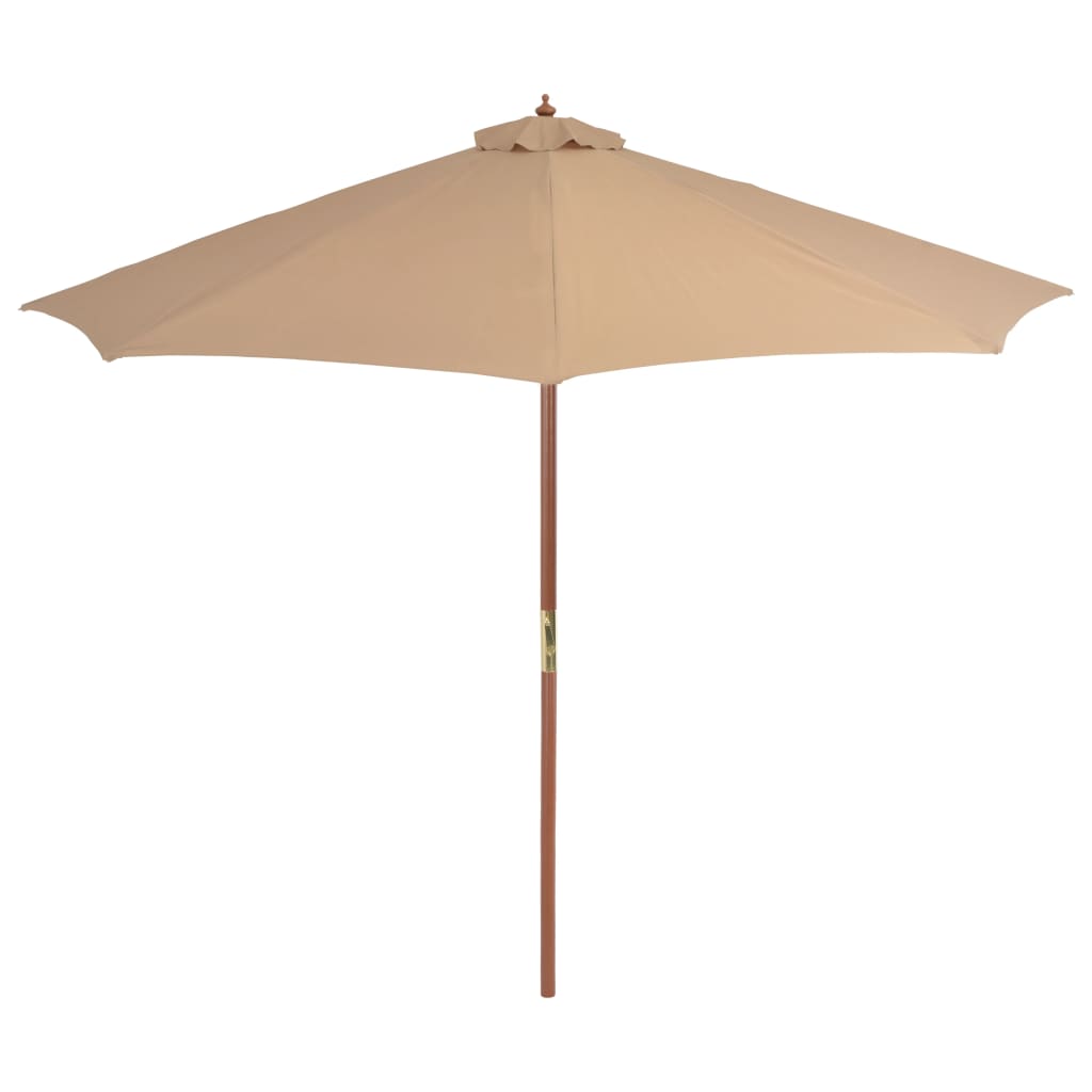 VidaXL Parasol met houten paal 300 cm taupe
