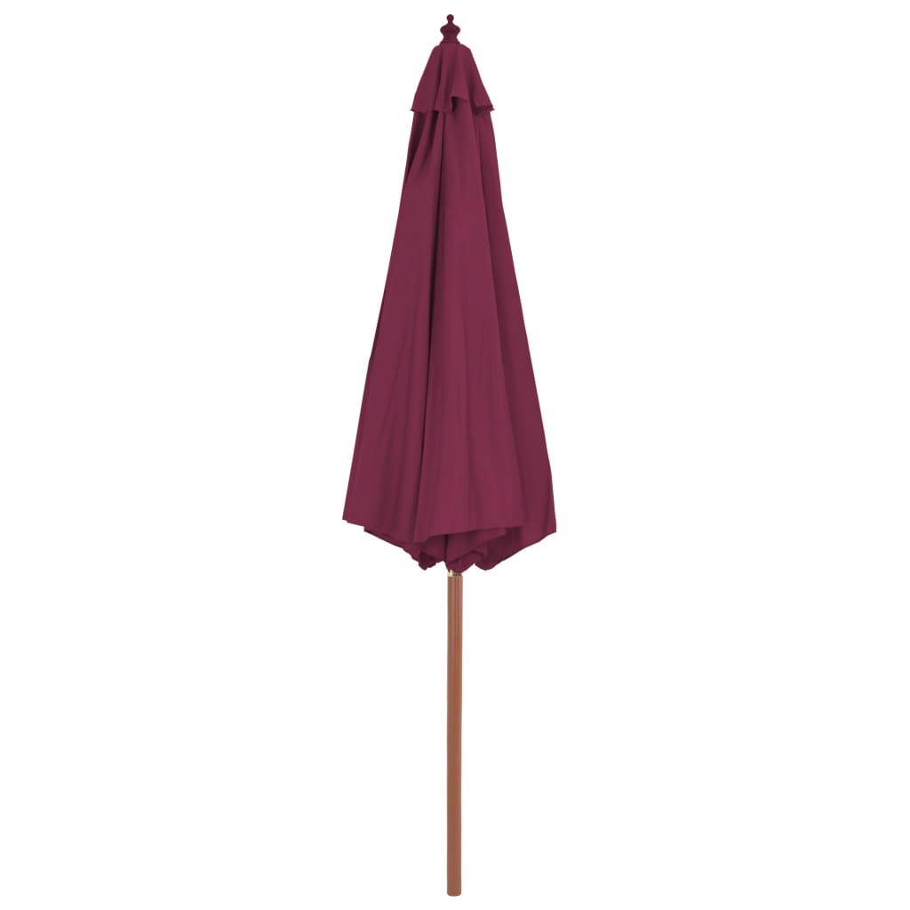 VidaXL Parasol met houten paal 300 cm bordeauxrood