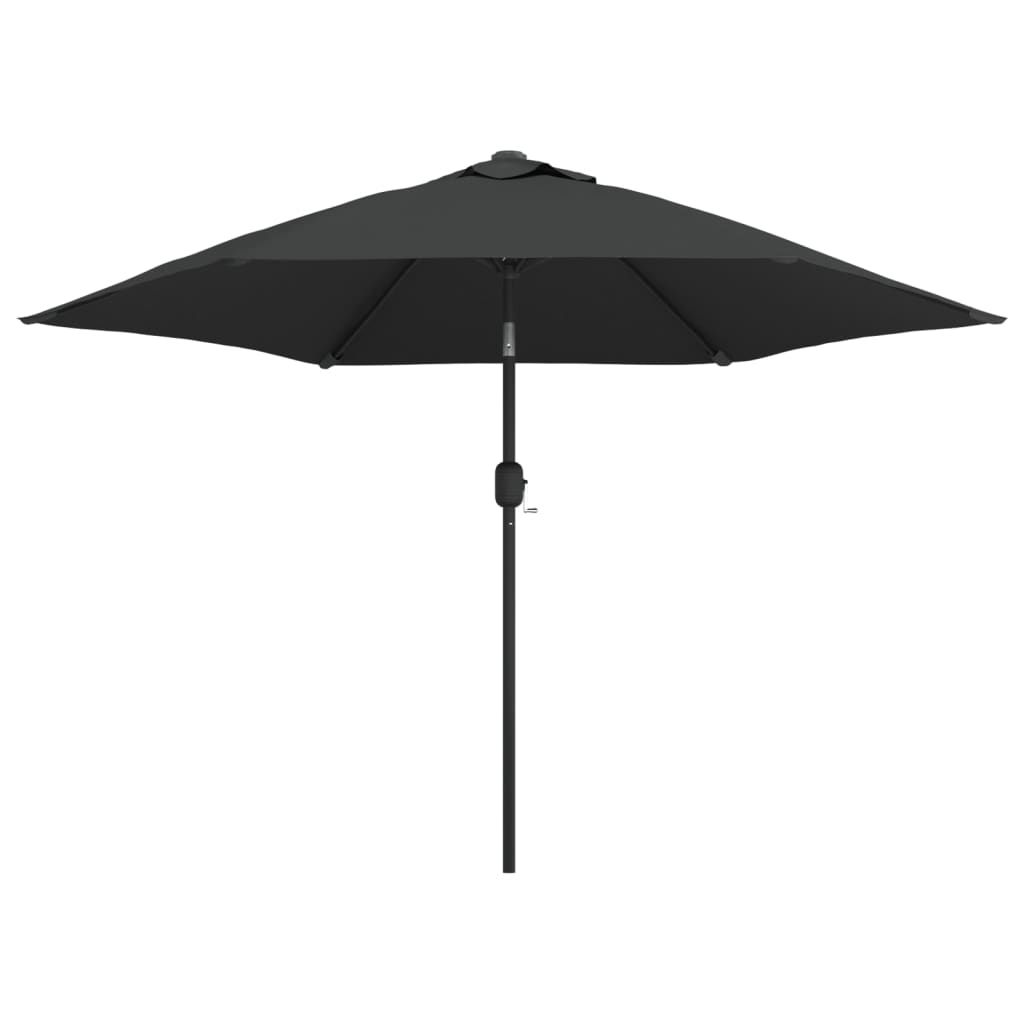 VidaXL Parasol met led-verlichting en stalen paal 300 cm antraciet