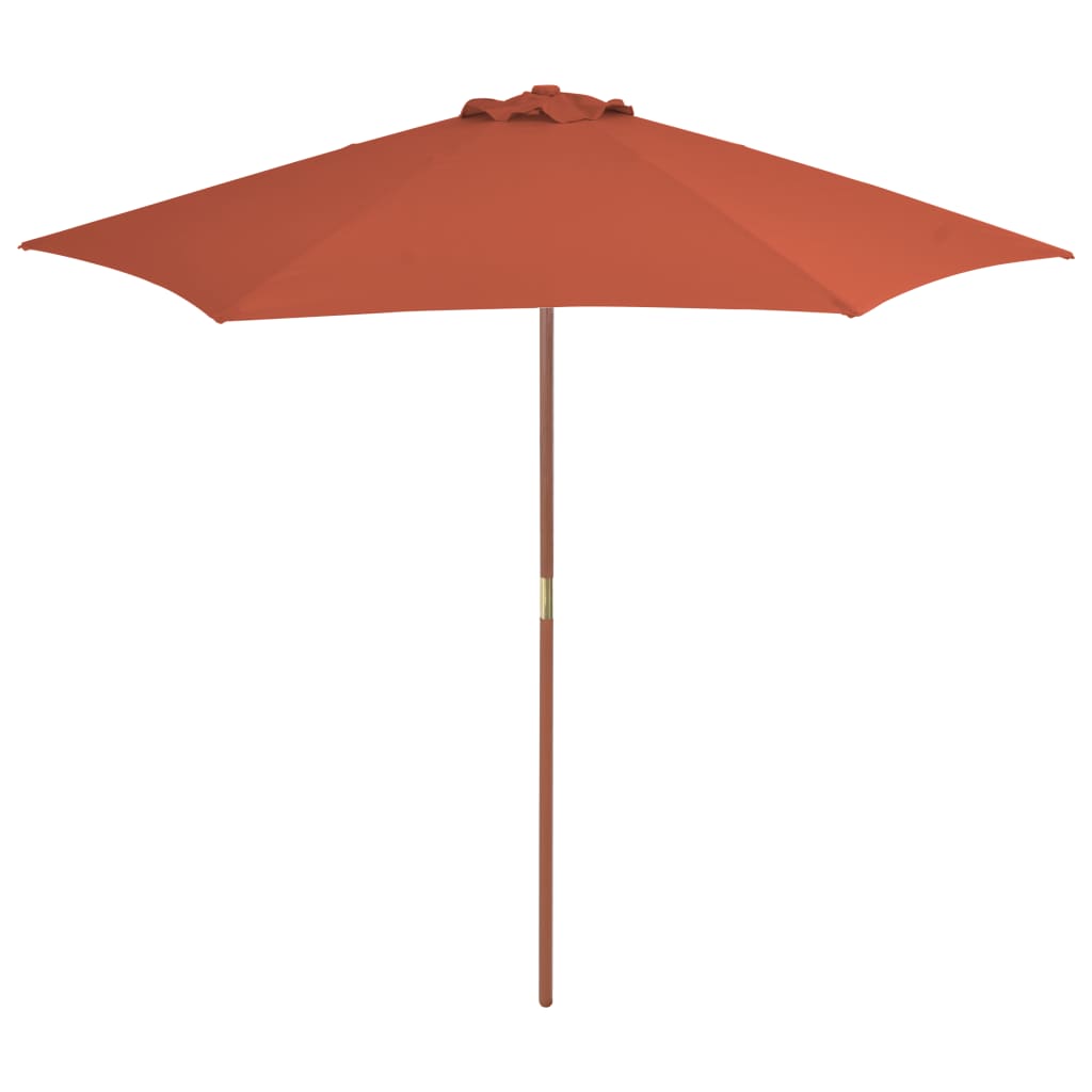 VidaXL Parasol met houten paal 270 cm terracotta