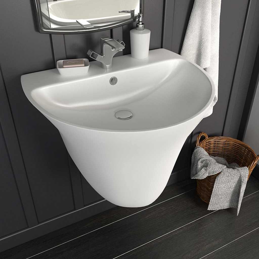 VidaXL Wasbak wit 56 x 48 x 42 cm geglazuurd keramiek