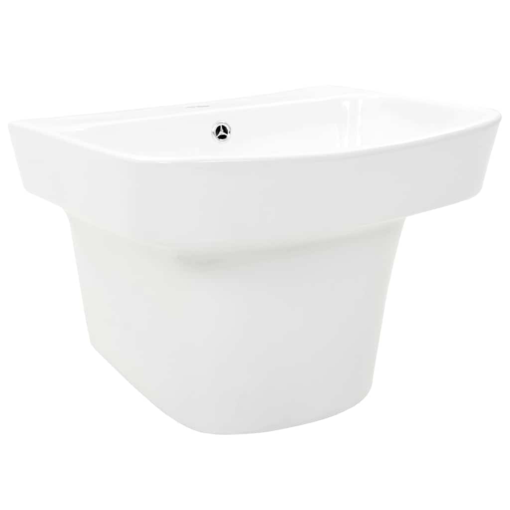VidaXL Wasbak wit 50 x 45 x 41 cm geglazuurd keramiek