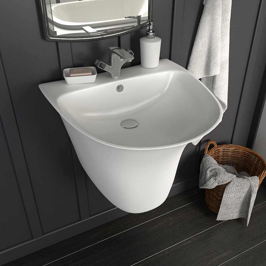 VidaXL Wasbak wit 47 x 45 x 37 cm geglazuurd keramiek