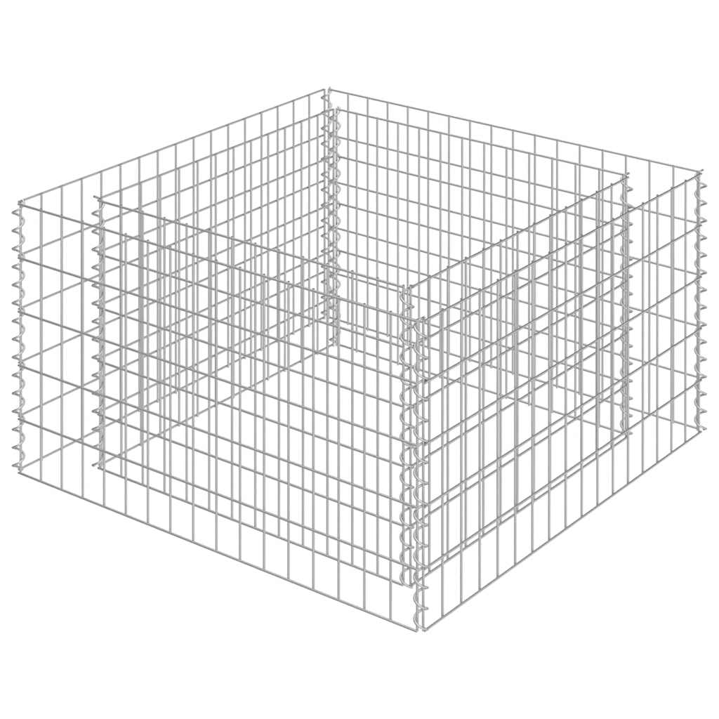 VidaXL Gabion plantenbak verhoogd 90x90x50 cm gegalvaniseerd staal