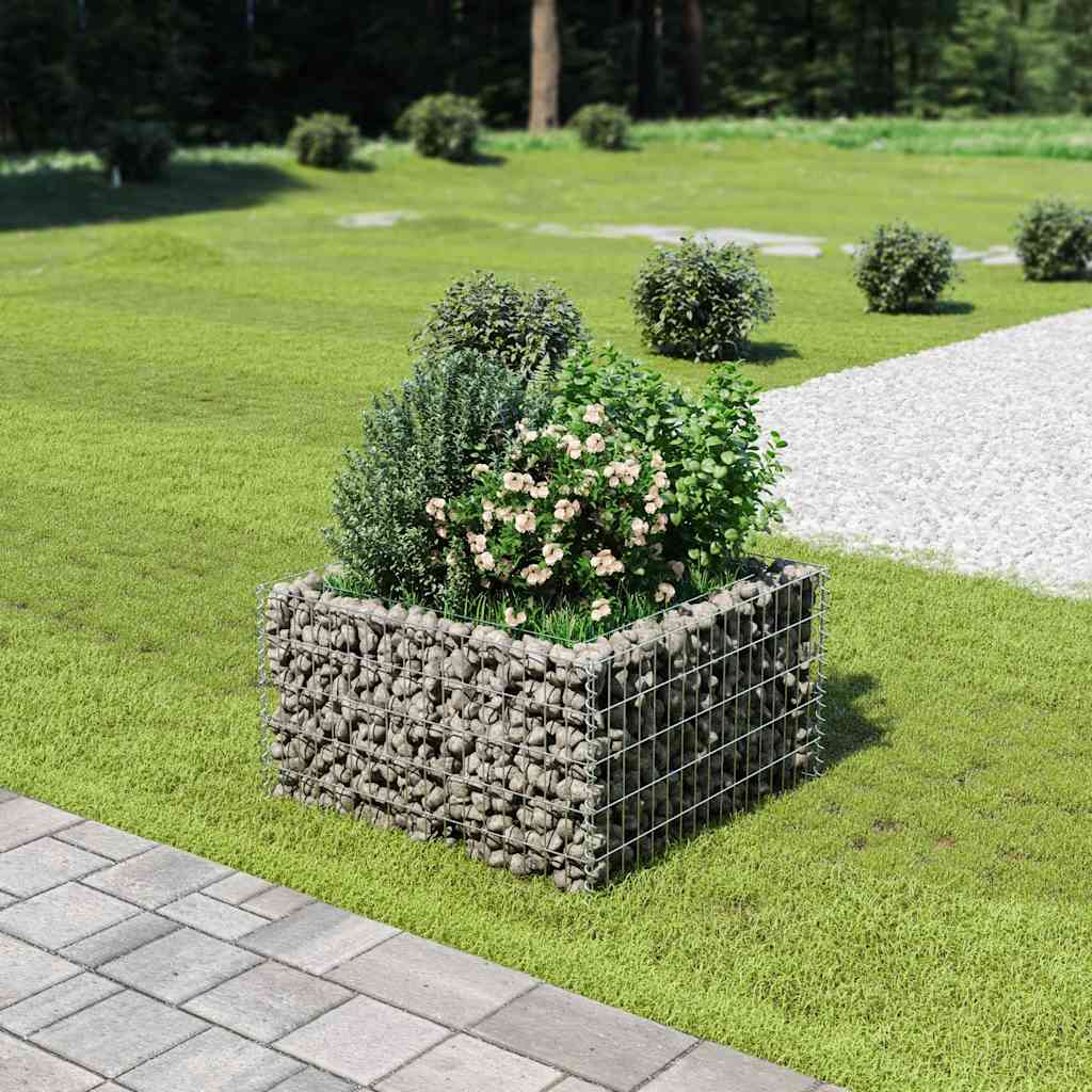 VidaXL Gabion plantenbak verhoogd 90x90x50 cm gegalvaniseerd staal