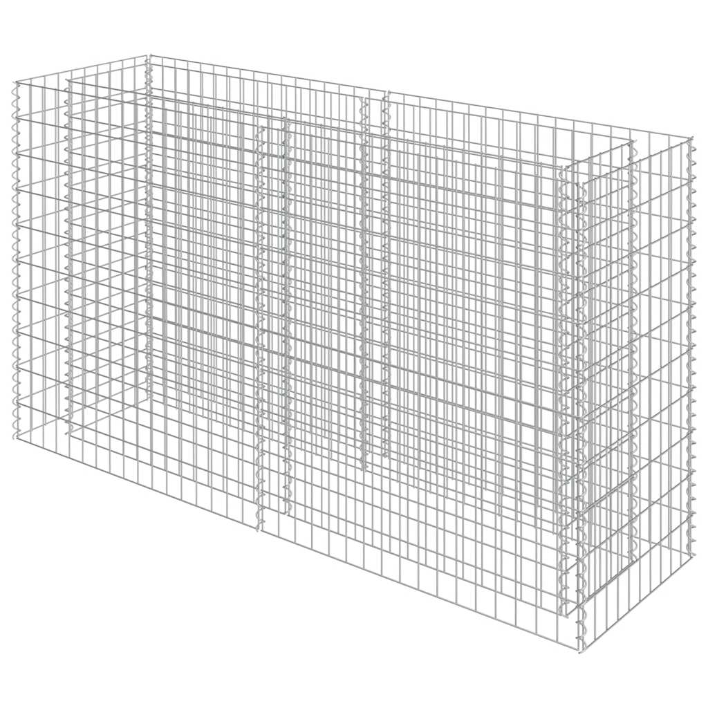 VidaXL Gabion plantenbak verhoogd 180x50x100 cm gegalvaniseerd staal