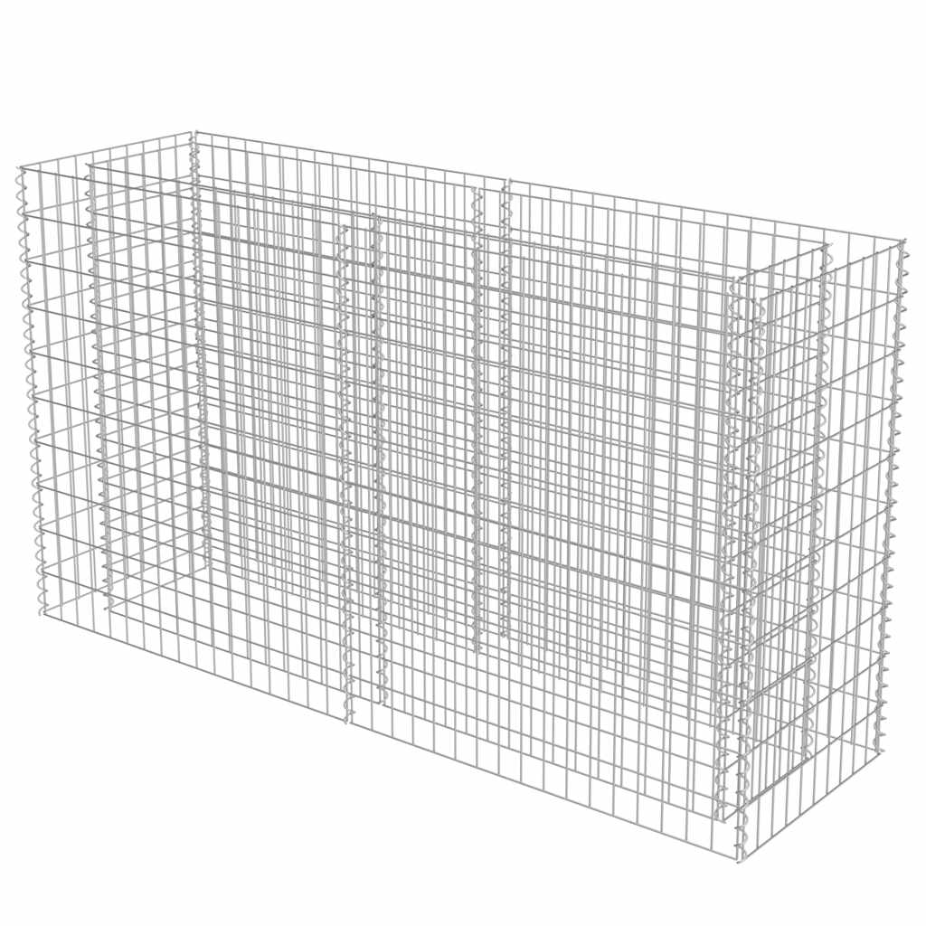 VidaXL Gabion plantenbak verhoogd 180x50x100 cm gegalvaniseerd staal