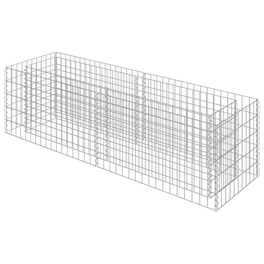 VidaXL Gabion plantenbak verhoogd 180x50x50 cm gegalvaniseerd staal