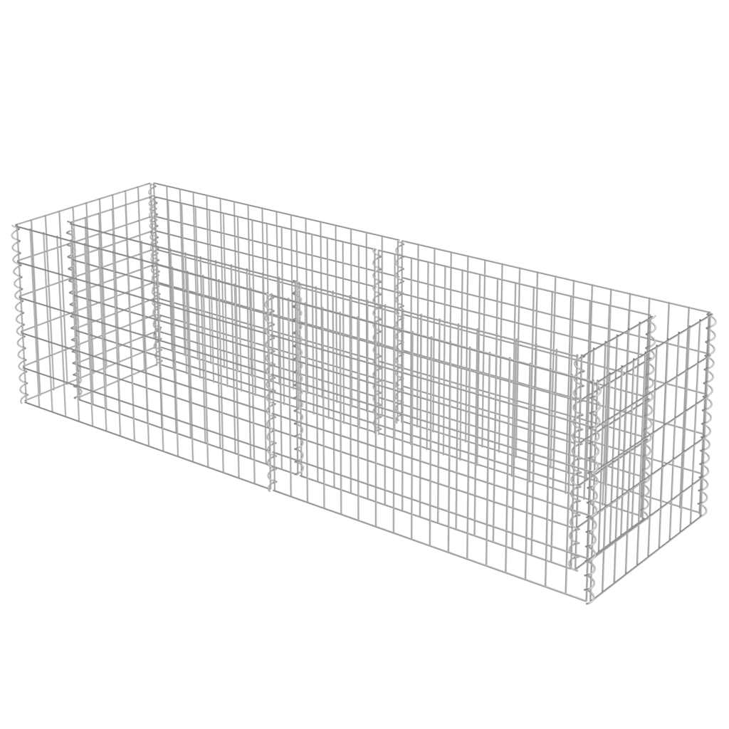 VidaXL Gabion plantenbak verhoogd 180x50x50 cm gegalvaniseerd staal