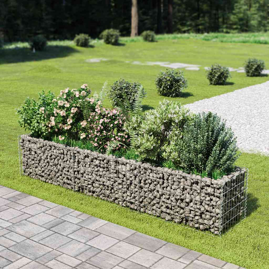 VidaXL Gabion plantenbak verhoogd 270x50x50 cm gegalvaniseerd staal