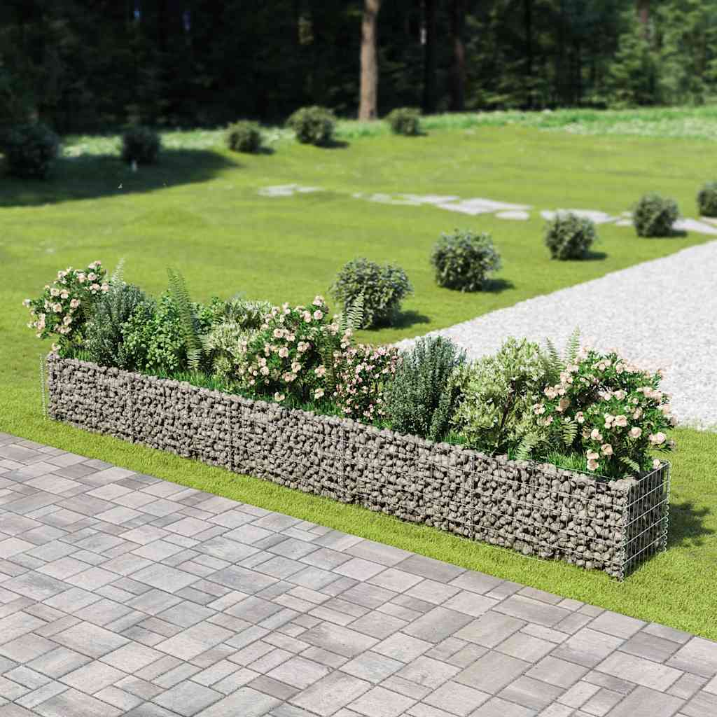 VidaXL Gabion plantenbak verhoogd 450x50x50 cm gegalvaniseerd staal