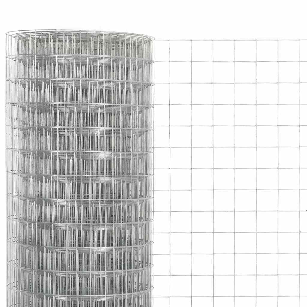 VidaXL Kippengaas 10x0,5 m gegalvaniseerd staal zilverkleurig