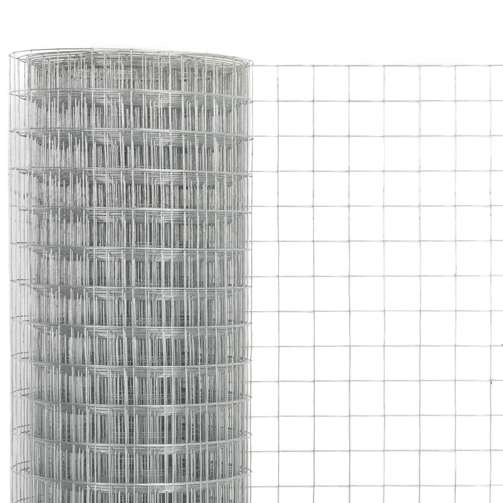 VidaXL Kippengaas 10x0,5 m gegalvaniseerd staal zilverkleurig