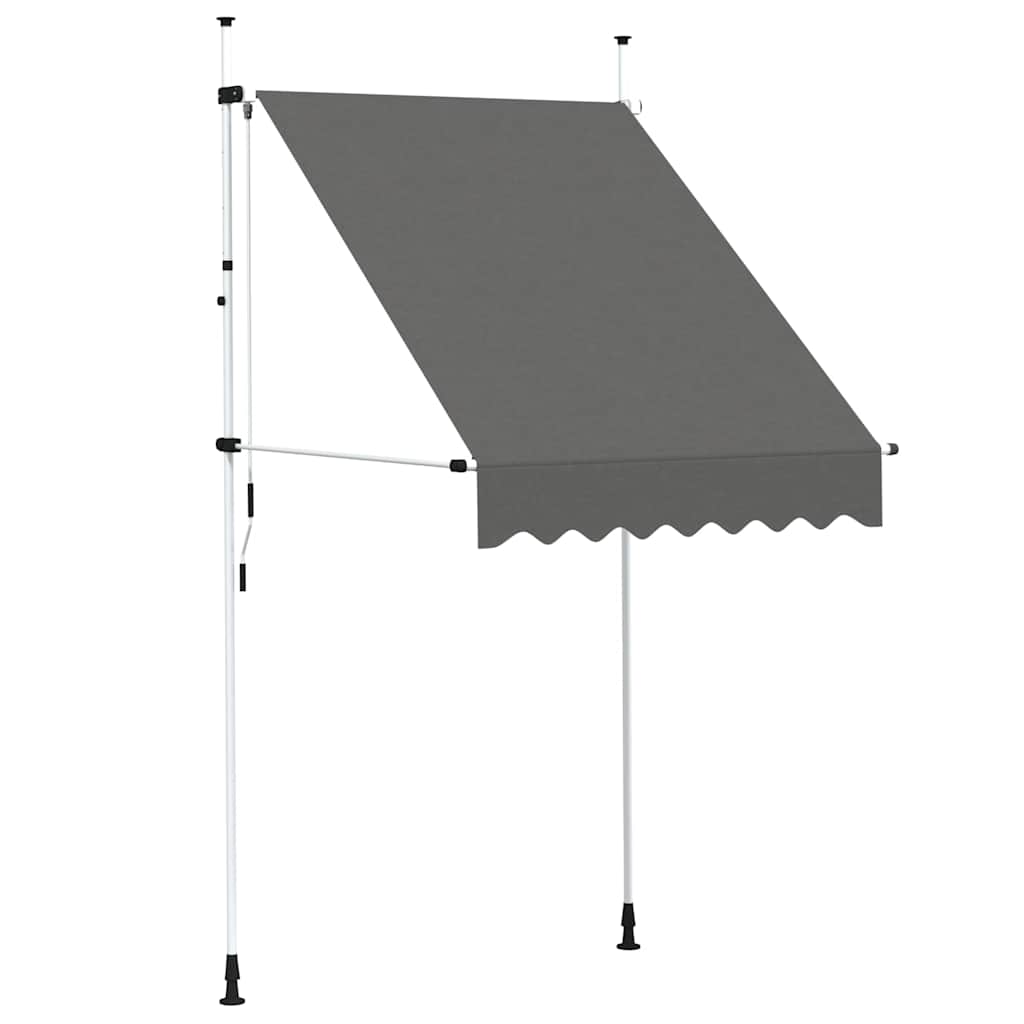 VidaXL Luifel handmatig uittrekbaar 150 cm antraciet