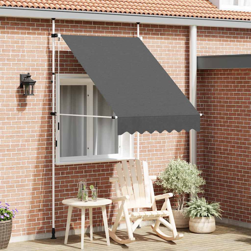 VidaXL Luifel handmatig uittrekbaar 150 cm antraciet