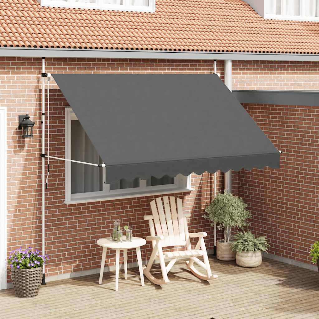 VidaXL Luifel handmatig uittrekbaar 300 cm antraciet