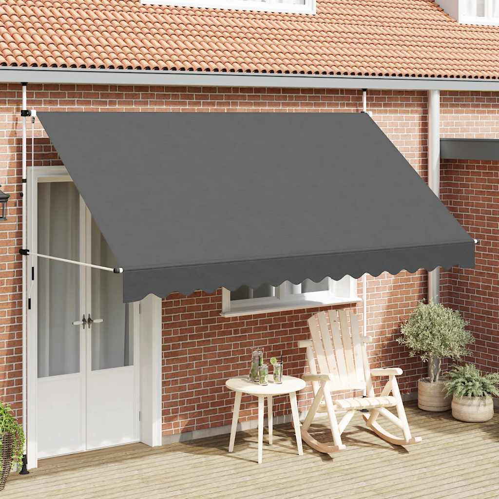 VidaXL Luifel handmatig uittrekbaar 350 cm antraciet