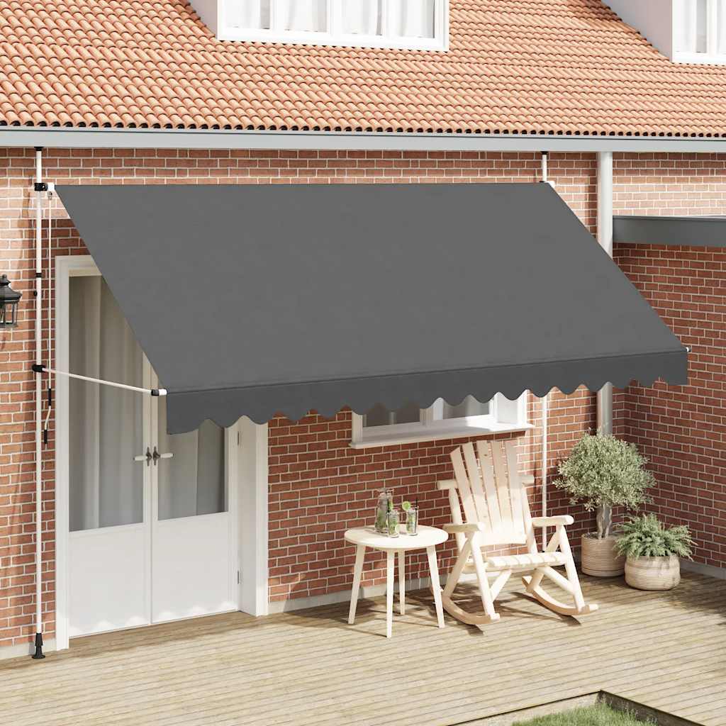VidaXL Luifel handmatig uittrekbaar 400 cm antraciet