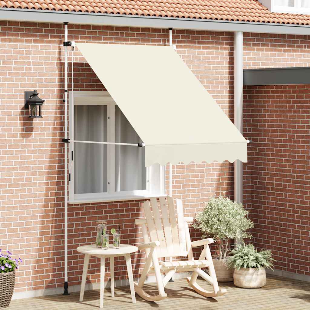 VidaXL Luifel handmatig uittrekbaar 150 cm crème