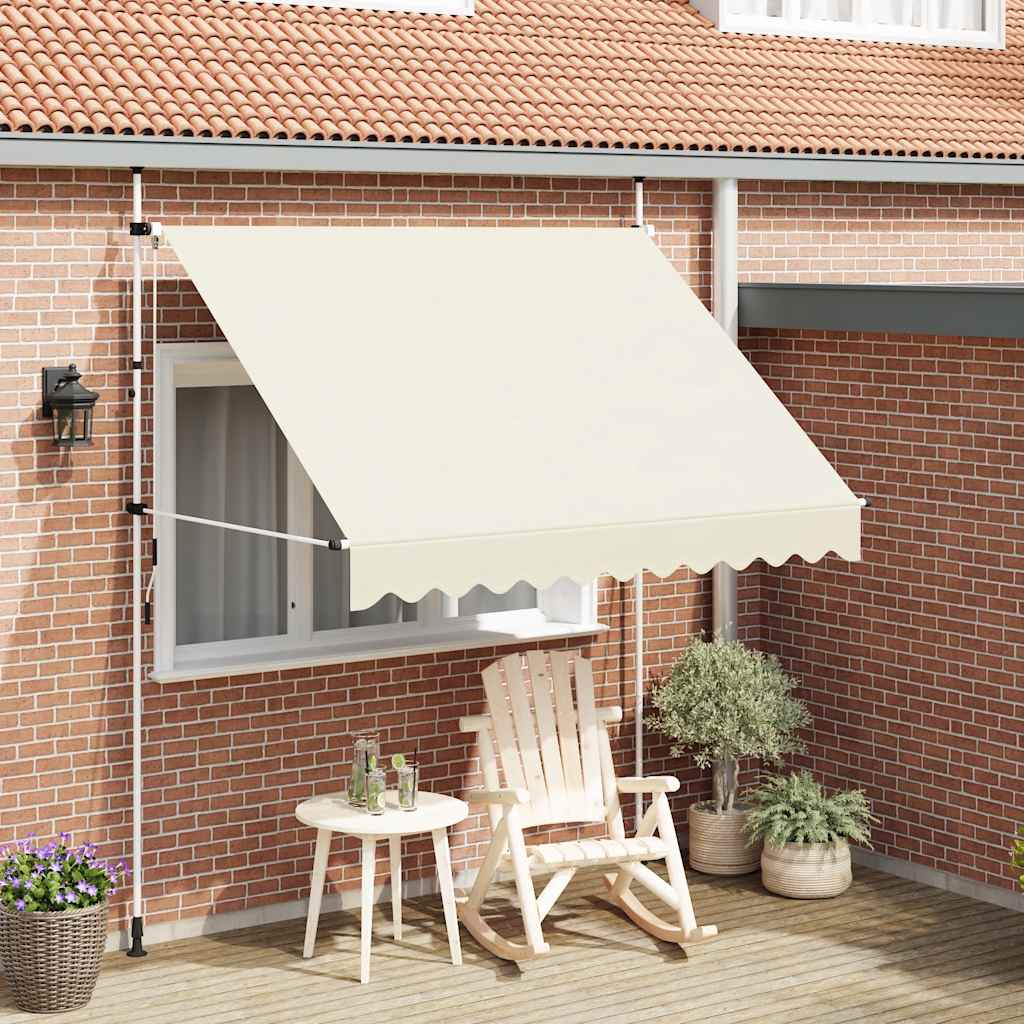 VidaXL Luifel handmatig uittrekbaar 250 cm crème