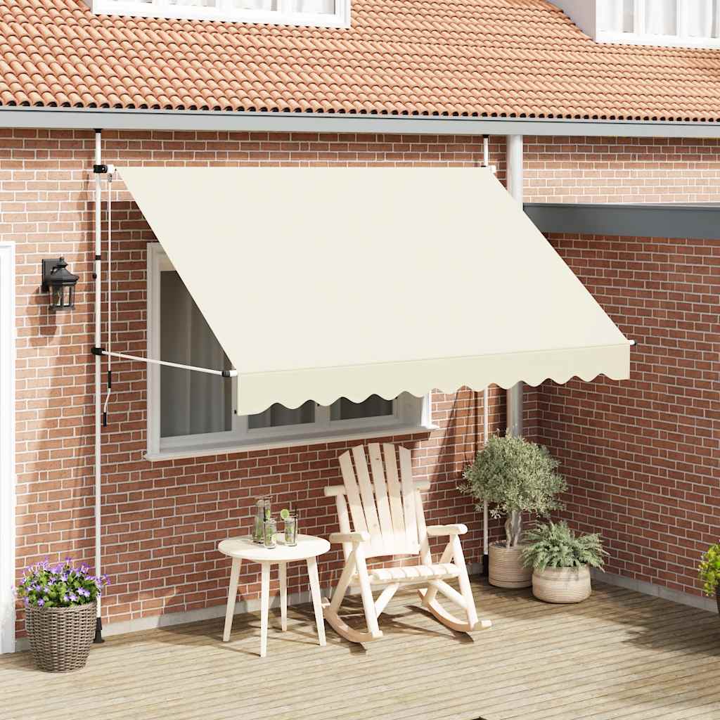 VidaXL Luifel handmatig uittrekbaar 300 cm crème