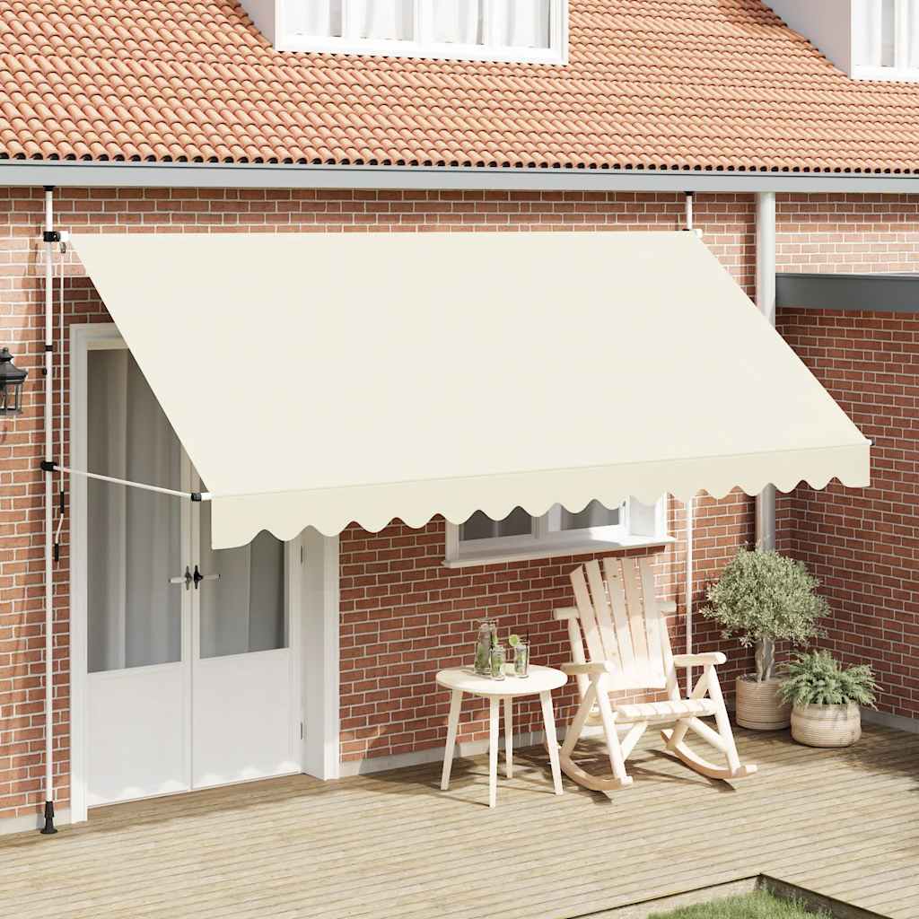VidaXL Luifel handmatig uittrekbaar 400 cm crème