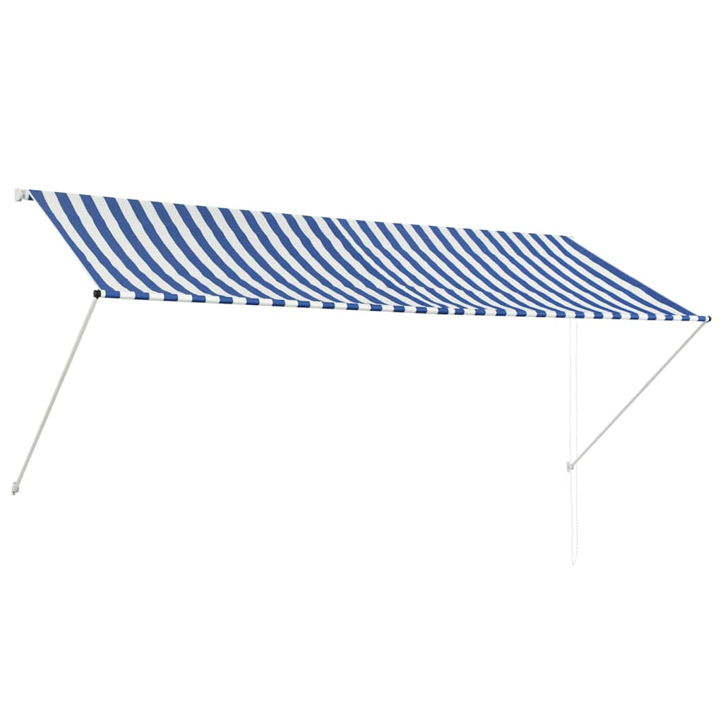 VidaXL Luifel uittrekbaar 300x150 cm blauw en wit
