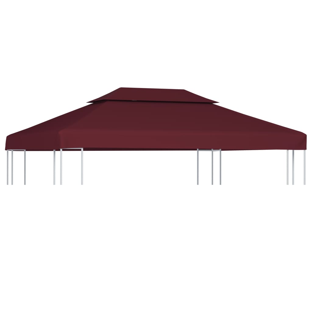 VidaXL Prieeldak 2-laags 4x3m 310 g m² bordeaux