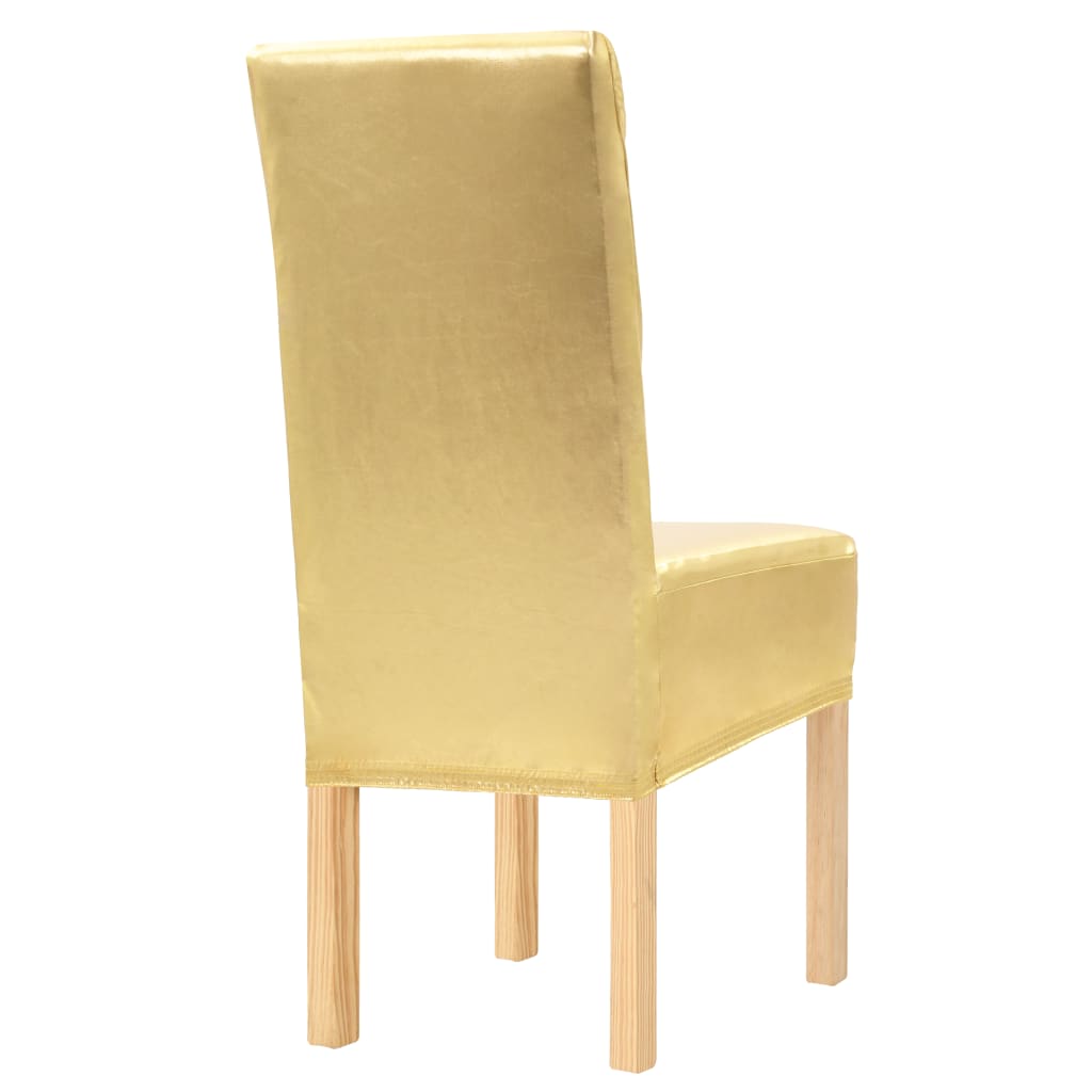 VidaXL 6 st stoelhoezen recht stretch goud