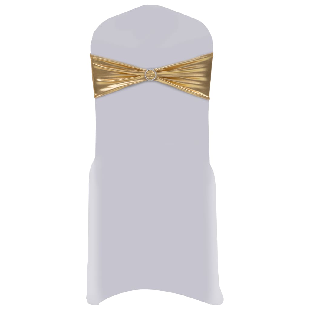 VidaXL 25 st stoellint met diamant stretch goud