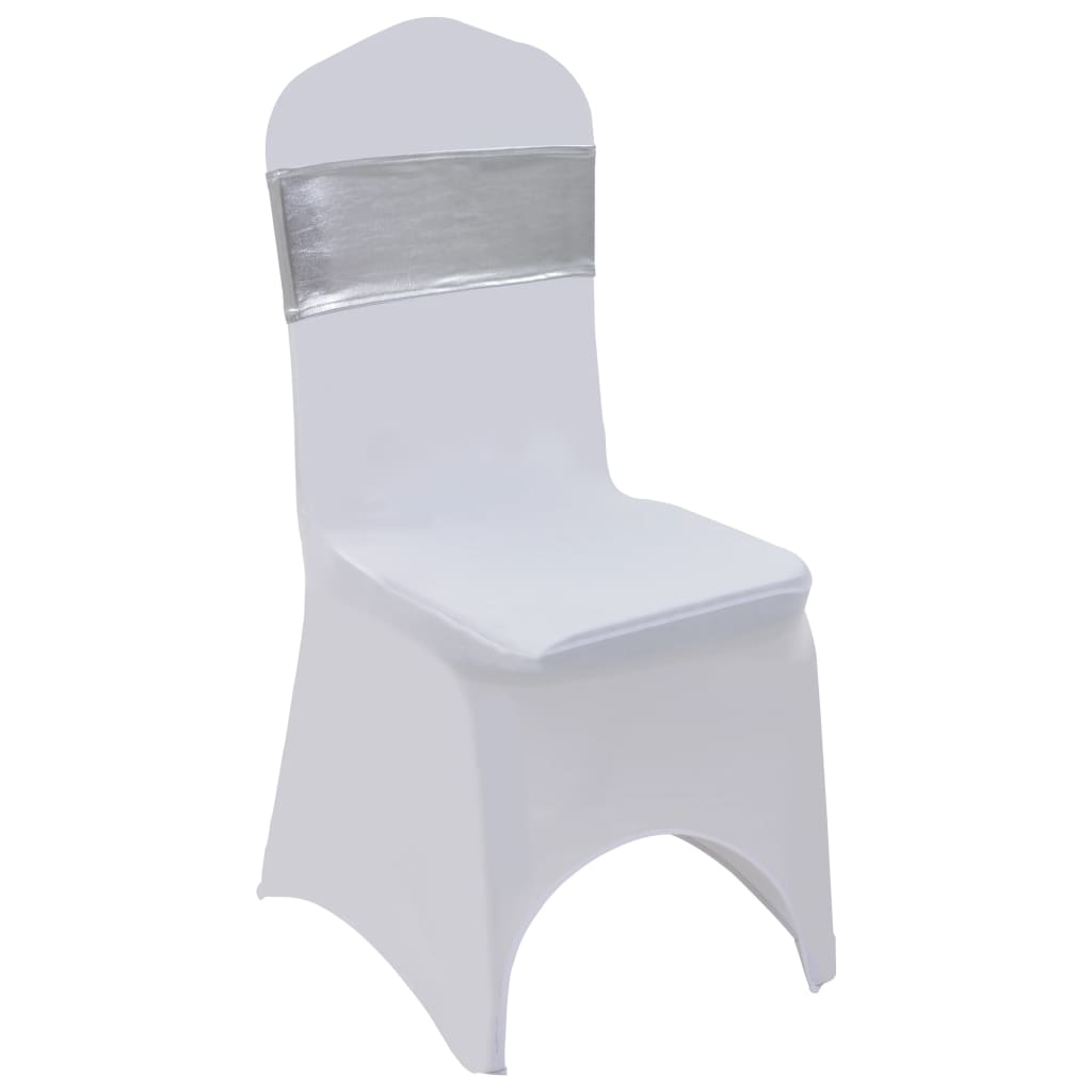 VidaXL 25 st stoellint met diamant stretch zilver
