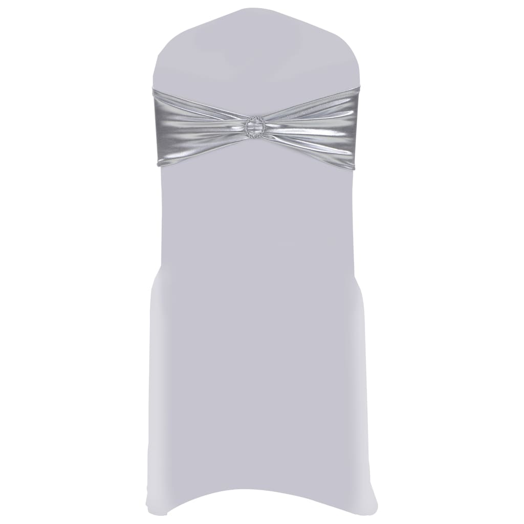 VidaXL 25 st stoellint met diamant stretch zilver