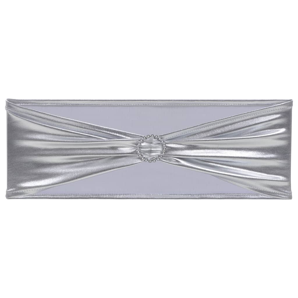 VidaXL 25 st stoellint met diamant stretch zilver