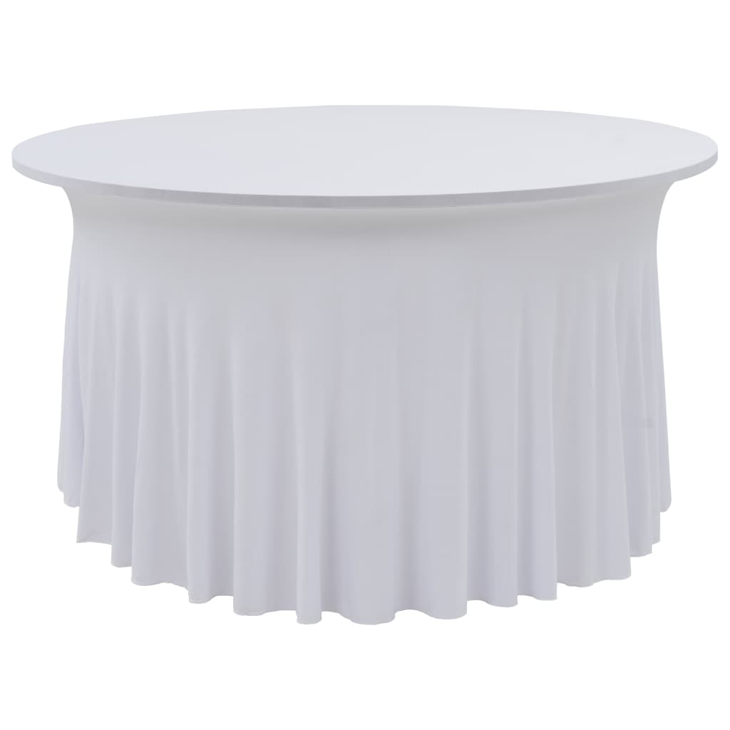 VidaXL 2 st tafelhoezen stretch met rok 150x74 cm wit