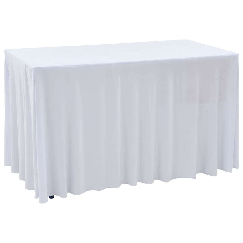 VidaXL 2 st tafelhoezen stretch met rok 120x60,5x74 cm wit