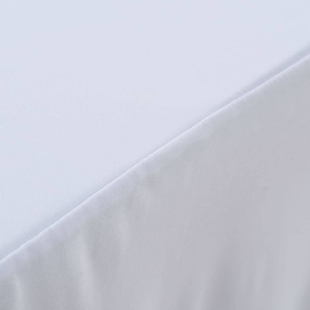 VidaXL 2 st tafelhoezen stretch met rok 243x76x74 cm wit