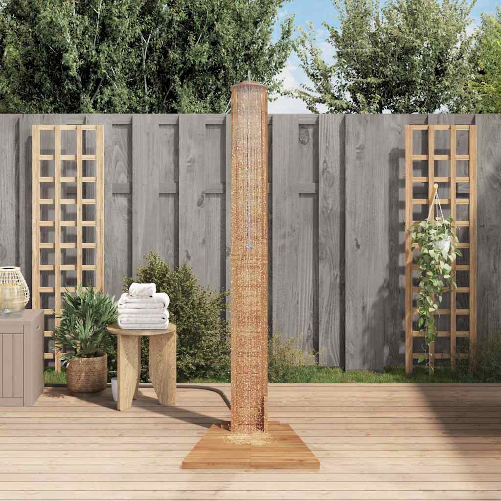 VidaXL Buitendouche 70x75x204 cm massief teakhout