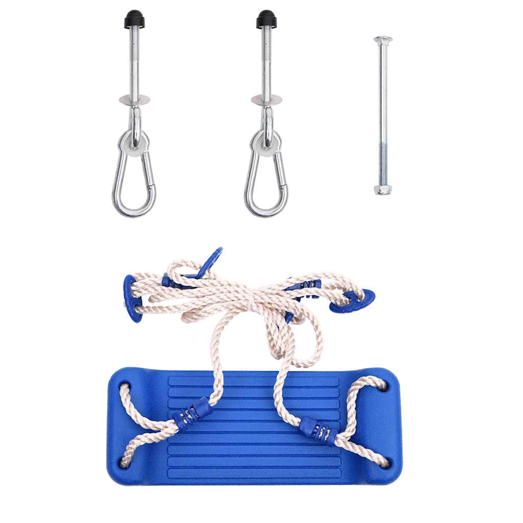 VidaXL Schommelzitjes 2 st met touwen 37x15 cm polyetheen blauw